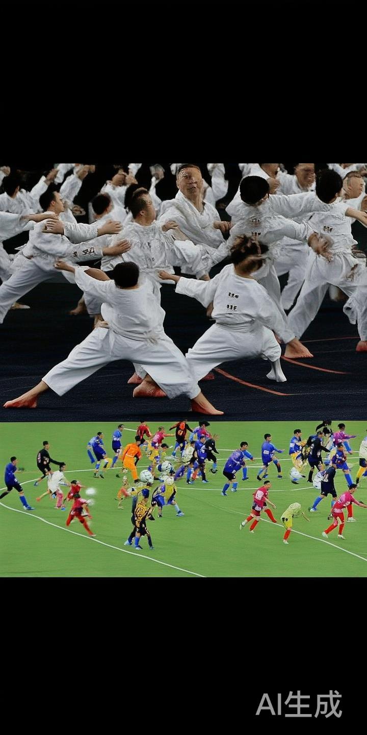 少林武术强调身体意志和技能训练，注重爆发力、敏捷性